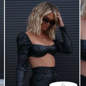Vici faux leather crop top